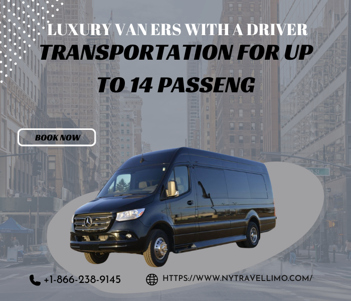 Luxury van transportation for up to 14 passengers with driver - Party Vans for Rent